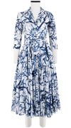 Aster Dress Shirt Collar 3/4 Sleeve Midi Length Cotton Musola (Calligraphy Tree)