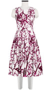 Florance Dress #2 Crew Neck Sleeveless Long Length Cotton Stretch (Calligraphy Tree)