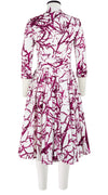 Laurent Dress Shirt Collar 3/4 Sleeve Long Length Cotton Stretch (Calligraphy Tree)