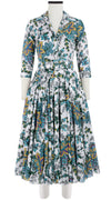 Aster Dress Shirt Collar 3/4 Sleeve Midi Length Cotton Musola (Cambridge Poplin Bright)