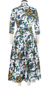 Audrey Dress #2 Shirt Collar 3/4 Sleeve Midi Plus Length Cotton Stretch (Cambridge Poplin Bright)