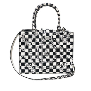 Cara Tote Medium_LV Checkers_White Black
