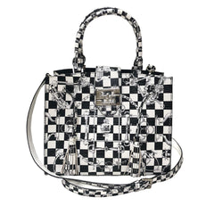 Cara Tote Medium_LV Checkers_White Black