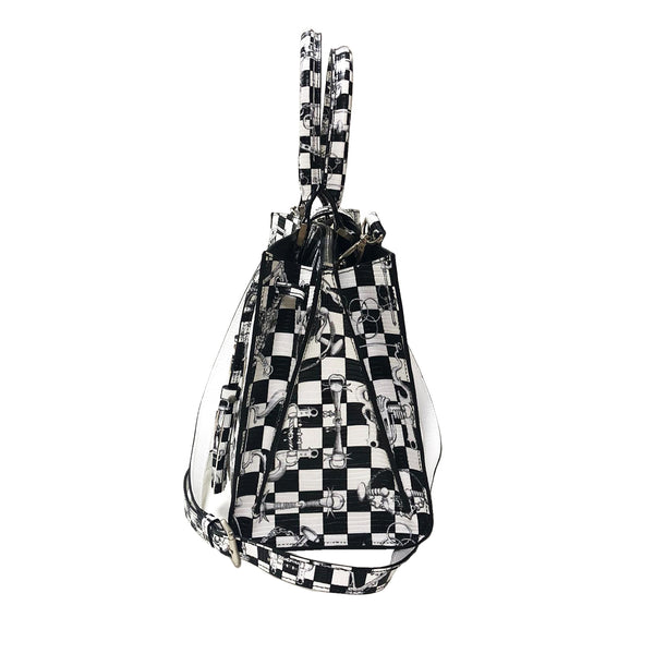 Cara Tote Medium_LV Checkers_White Black