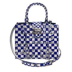 Cara Tote Medium_LV Checkers_White Cobalt Blue
