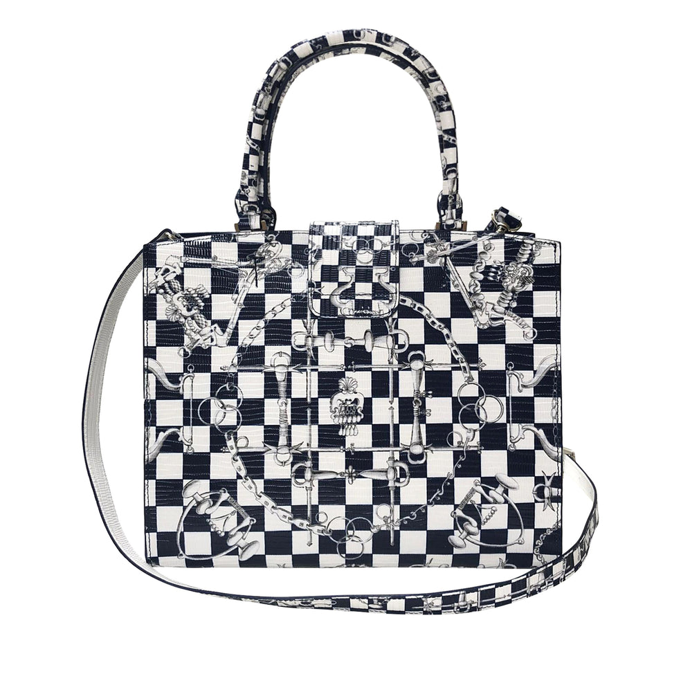 Cara Tote Medium_LV Checkers_White Indigo
