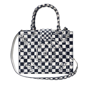 Cara Tote Medium_LV Checkers_White Indigo