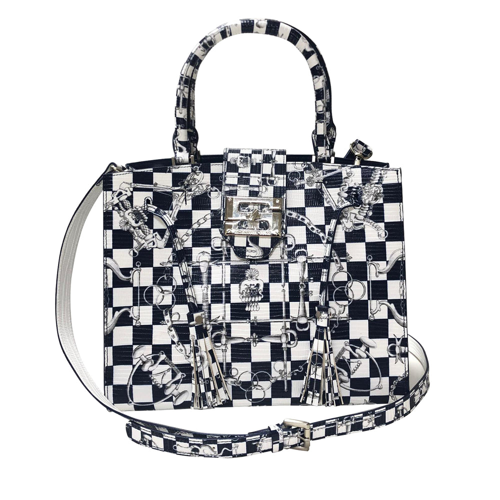 Cara Tote Medium_LV Checkers_White Indigo