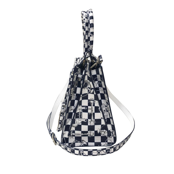 Cara Tote Medium_LV Checkers_White Indigo