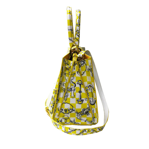 Cara Tote Medium_LV Checkers_White Lemon Yellow