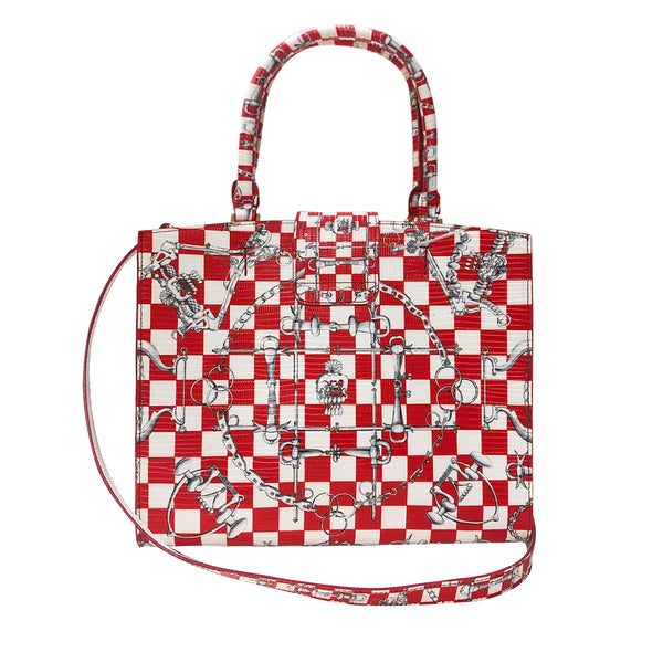 Cara Tote Medium_LV Checkers_White Red