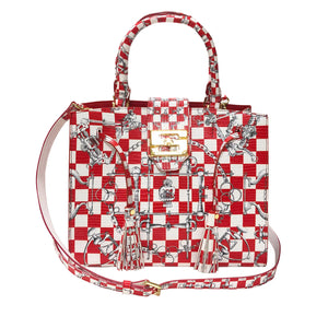 Cara Tote Medium_LV Checkers_White Red