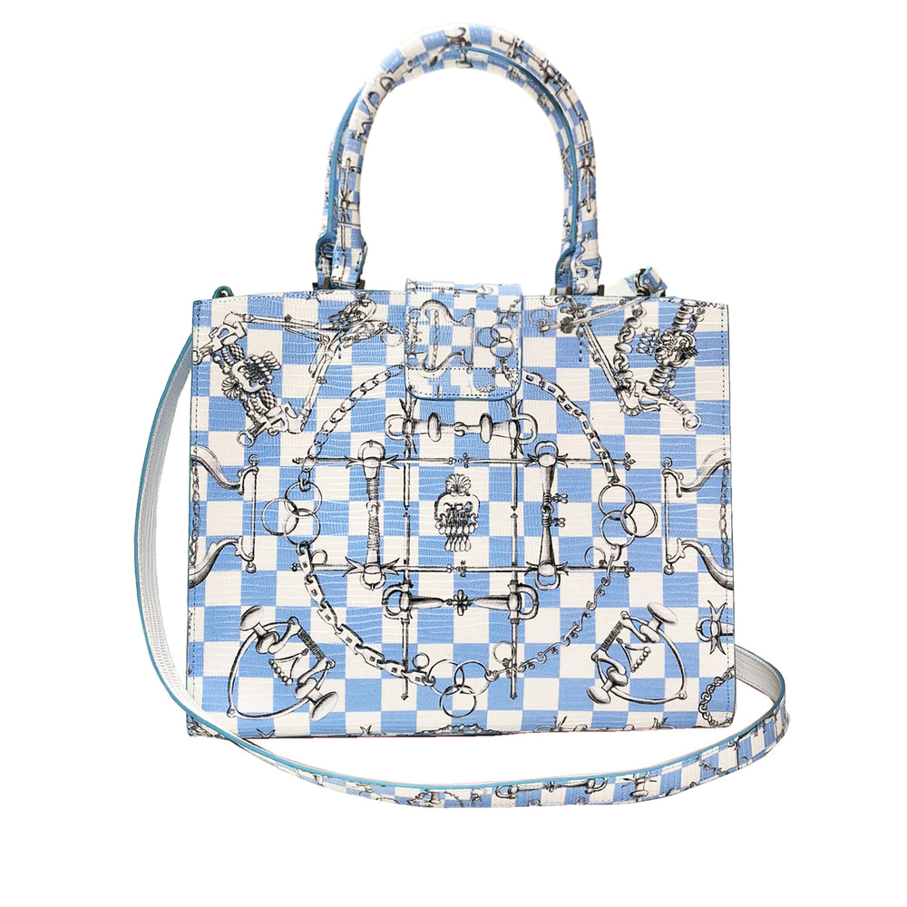 Cara Tote Medium_LV Checkers_White Sky Blue