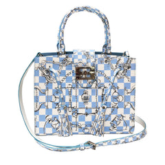 Cara Tote Medium_LV Checkers_White Sky Blue