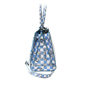 Cara Tote Medium_LV Checkers_White Sky Blue