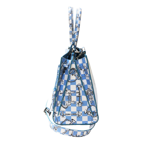 Cara Tote Medium_LV Checkers_White Sky Blue