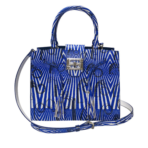 Cara Tote Medium_Saddle Chain M_Cobalt Blue