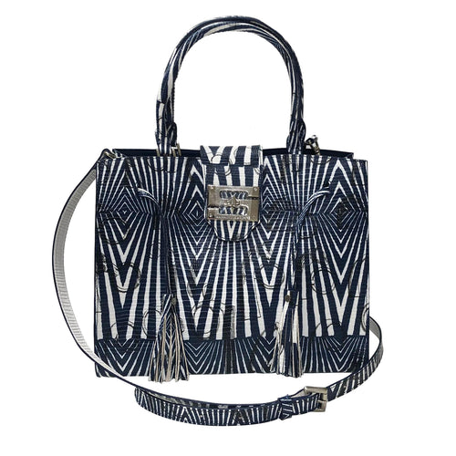 Cara Tote Medium_Saddle Chain M_Indigo