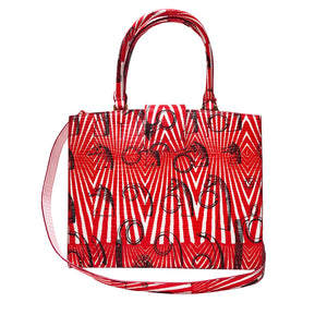 Cara Tote Medium_Saddle Chain M_Red