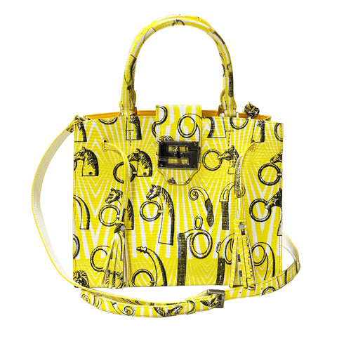 Cara Tote Medium_Saddle Chain M_Yellow