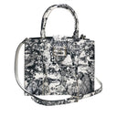 Cara Tote Medium_Safari Toile White_White Black