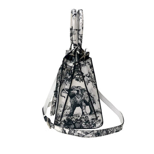 Cara Tote Medium_Safari Toile White_White Black