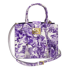 Cara Tote Medium_Safari Toile White_White Lilac