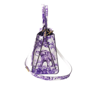 Cara Tote Medium_Safari Toile White_White Lilac