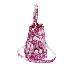 Cara Tote Medium_Safari Toile White_White Pink