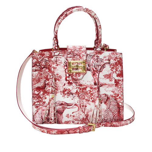 Cara Tote Medium_Safari Toile White_White Red