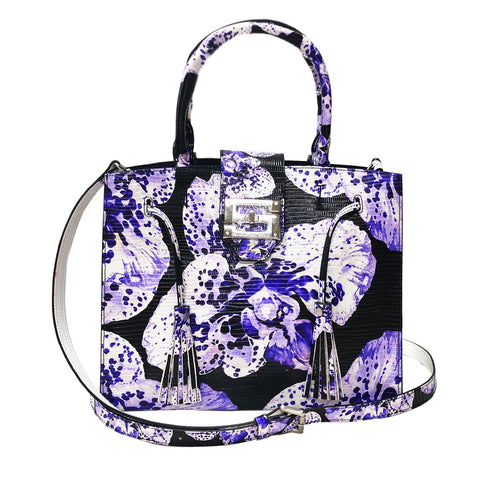 Cara Tote Medium_Speckled Orchid Ground_Black Purple