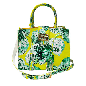 Cara Tote Medium_Speckled Orchid Ground_Lemon Yellow Green