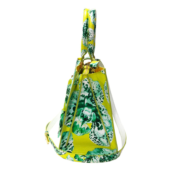 Cara Tote Medium_Speckled Orchid Ground_Lemon Yellow Green