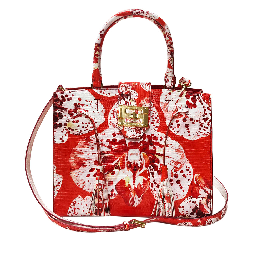 Cara Tote Medium_Speckled Orchid Ground_Orange