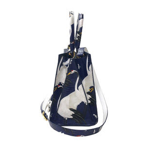 Cara Tote Medium_White Crane Bright_Indigo