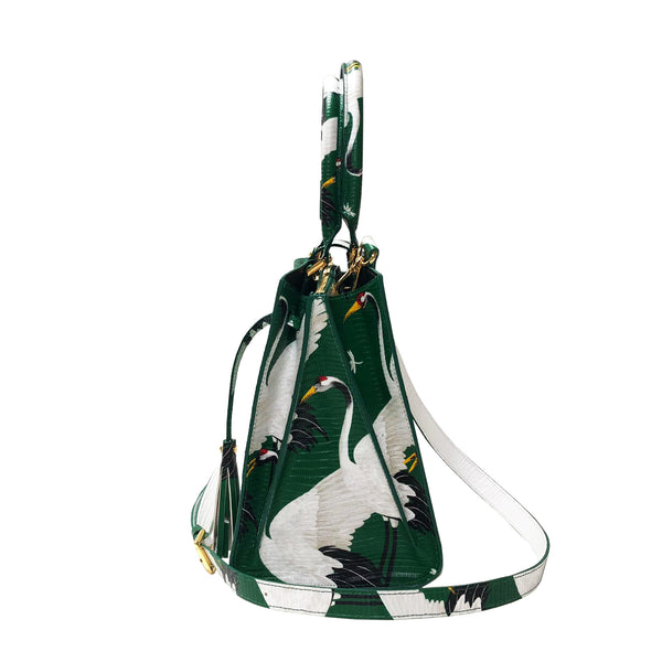 Cara Tote Medium_White Crane Bright_Ivy Green