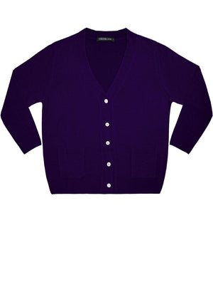 Short | Solid | Royal Purple | Front-1 | Cardigan by Samantha Sung