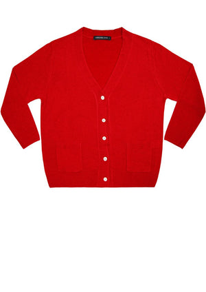 Short | Solid | Indian Red | Front-1 | Cardigan by Samantha Sung