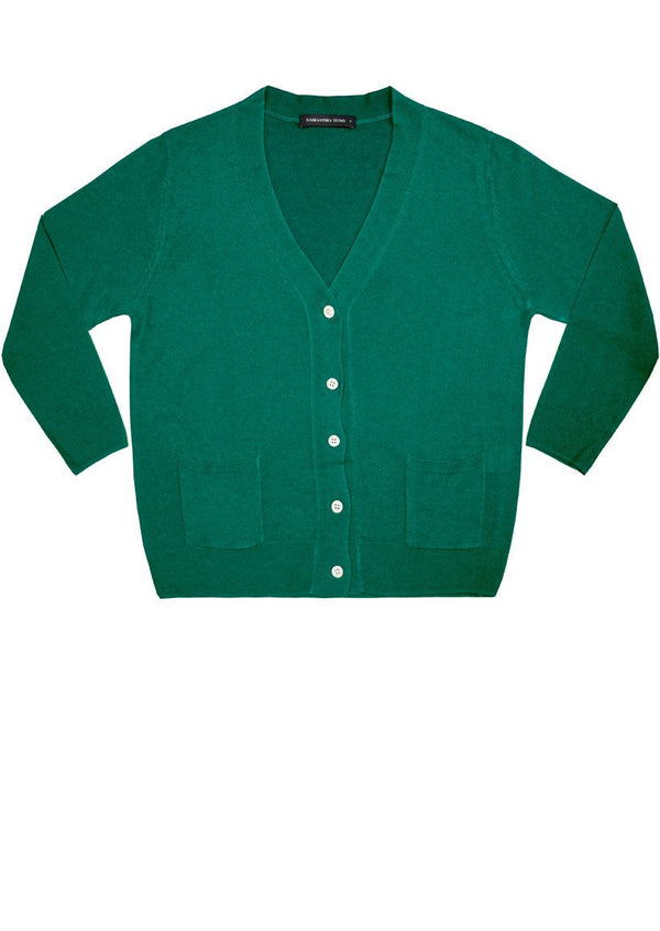 Short | Solid | Ivy Green | Front-1 | Cardigan by Samantha Sung
