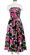 Carol Dress Tube Strapless with Hamilton Belt Midi Length Cotton Stretch (Carnation Giraffe)