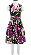 Claire Dress Shirt Collar Sleeveless Cotton Stretch (Carnation Giraffe)