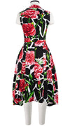 Clara Dress Shirt Collar Sleeveless Long Length Cotton Stretch (Carnation Giraffe)