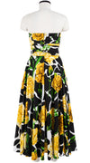 Carol Dress Tube Strapless with Hamilton Belt Midi Plus Length Cotton Stretch (Carnation Giraffe)