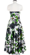 Carol Dress Tube Strapless with Hamilton Belt Midi Plus Length Cotton Stretch (Casanova Rose All Over Bright)