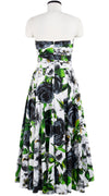 Carol Dress Tube Strapless with Hamilton Belt Midi Plus Length Cotton Stretch (Casanova Rose All Over Bright)