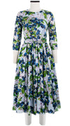 Aster Dress Crew Neck 3/4 Sleeve Midi Length Cotton Musola (Cherry Blossom)