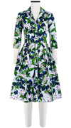 Audrey Dress #1 Shirt Collar 3/4 Sleeve Cotton Stretch (Cherry Blossom)