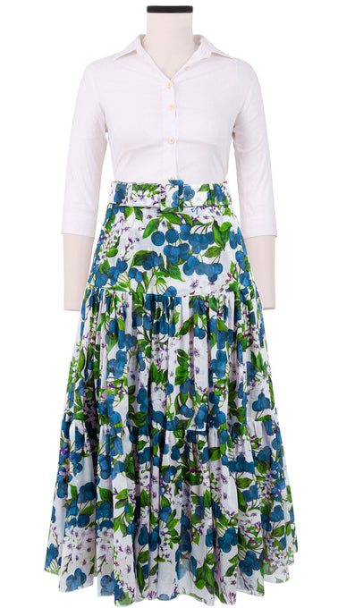Emma Skirt Midi Plus Length Cotton Musola (Cherry Blossom)