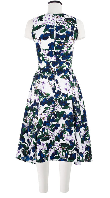 Clara Dress Crew Neck Sleeveless Long Length Cotton Stretch (Cherry Blossom)