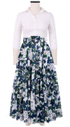 Mia Skirt with Hamilton Belt Midi Plus Length Cotton Musola (Cherry Blossom)